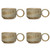 Creative Co-Op Stoneware, Reactive Glaze, Set of 4 Mug Set, 5" L x 4" W x 2" H, Greige, 4 Count