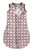SwaddleDesigns Microfleece Sleeping Sack with 2-Way Zipper, Brown Mod Circles on Pastel Pink, 0-6MO
