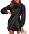MARZXIN Women Puff Long Sleeve Ruched Bodycon Dress Satin Silk Mock Neck Cocktail Party Short Mini Dresses Black M MARZXIN Women Puff Long Sleeve Ruched Bodycon Dress Satin Silk Mock Neck Cocktail Party Short Mini Dresses Black M