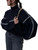 Wyeysyt Women's 2023 Fall Mock Turtleneck Sweater Contrast Stitching Chunky Long Sleeve Knit Sweater Pullover Top(Black-M)