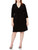 Star Vixen Women's Plus-Size 3/4 Sleeve Fauxwrap Dress, Black Solid, 3X