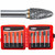HIDOTOL 1/4" shank Carbide Burr Set Tungsten 10PC Double Cut Carbide Rotary Burr Set for Metal and Wood Carving, Grinding, Polishing, Engraving, Drilling with Plastic Box.