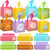 Chapou 120 Pcs Easter Gift Bags Bulk Easter Tote Bags Treat Bags with Handle Easter Reusable Non Woven Bags Easter Goodie Bags for Kids Waterproof Tote Bags Rabbit Bunny Bag for Easter