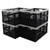 Afromy 4 Packs 40L Collapsible Storage Baskets, Utility Folding Milk Crates, Stackable Plastic Storage Bins, Black