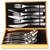 12-Pieces Silverware Sets for 4, Flatware Set with Steak Knives, Square Cutlery Set, Stainless Steel Cutlery Set, Include Forks Spoons and Knives Set, Tableware Eating Utensils with Steak Knives(3)