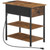 HOOBRO End Table with Charging Station, Narrow Side Tables, Slim Sofa Table with Non-Woven Drawer, Nightstand Bedside Table with Storage Shelves, for Small Spaces, Living Room BF481UBZ01