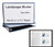 Landscape Binder, Navy Blue Vinyl 1 Inch Ring Size, with Overlay Inserts, 2 Business Cards Holders