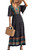 PRETTYGARDEN Women's Casual Summer Boho Floral Print Dress V Neck Short Sleeve High Waist Long Maxi Beach Dresses (Black Floral,Small)