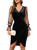 IHOT 2023 Women's Sexy V Neck Long Sheer Sleeve Velvet Faux Wrap Ruched Sheath Bodycon Cocktail Party Dress,Black,Small IHOT 2023 Women's Sexy V Neck Long Sheer Sleeve Velvet Faux Wrap Ruched Sheath Bodycon Cocktail Party Dress,Black,Small