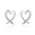 Sterling Silver Open Heart Button Stud Earrings