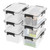 Neadas 12 Quart Clear Storage Latching Bin, Plastic Pet Food Bins, 6 Packs