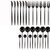 ONUIFIKE Silverware Set, 24pcs Black Tableware Set Knife Fork Spoon Dinner Set Gold Dinnerware Set Stainless Steel Cutlery Flatware Set Dishwasher Safe, Flatware Cutlery Set (Color : 24Pcs Black)
