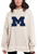 Chicka-d NCAA Michigan Wolverines Womens Campus Crew Pullover, Oatmeal, Large (449_NC_PL)