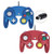 Poulep Wired Controller For Gamecube Game Cube, Classic Ngc Gamepad Joystick For Wii Nintendo Console (Blue and Red?Pack Of 2)