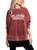 chicka-d NCAA Oklahoma Sooners Womens Burnout Crew Sweatshirt, Cardinal, Medium