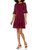 Jessica Howard Women's Bell Sleeve Fit and Flare Dress, Wine, 8 Petite