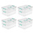 Sterilite Stack and Carry 2 Layer Handle Box, Stackable Plastic Small Storage Container with Latching Lid, Bin to Organize Crafts, Clear, 4-Pack