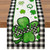 BREVITON St. Patricks Day Shamrocks Table Runner, Lucky Clover Buffalo Plaid Farmhouse Home Kitchen Dining Table Decoration, 13 x 72 Inch