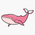 Pink Whale! Bumper Sticker Vinyl Decal 5"