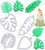 Tropical Leaf Cookie Cutter - Hawaiian Palm Leaves Fondant Cutters Set for Gum Paste,Sugarcraft Candy,Fondant Decorating Tools