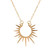 Sunburst Sunshine Pendant Necklace Sun Statement Fashion Necklace for Women Girls Jewelry Gifts-Gold