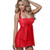 Lingerie for Women Lace Babydoll Sleepwear Halter Nightie Chemise Plus Size Nightgown Mesh Boudoir Nightwear Nightdress Red