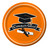 Creative Converting 18 Count Congrats Grad School Color Dinner Paper Plates, Sunkissed Orange