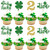 24 PCS St Patrick's Day Lucky Two Cupcake Topper Shamrock Lucky Four Leaf Clover Cupcake Picks for St Patrick's Day theme Baby Shower 2nd Birthday Anniversary Party Cake Decorations Supplies
