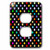 3dRose lsp_56682_6 Colorful Polka Dot Pattern On Black Rainbow Multicolor Cute Dots And Spots Patterns 2 Plug Outlet Cover