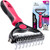 Pat Your Pet Deshedding Brush - Double-Sided Undercoat Rake for Dogs & Cats - Shedding Comb and Dematting Tool for Grooming, Extra Wide