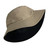 PFFY Reversible Bucket Hat for Women Men Summer Cotton Fishing Sun Beach Cap Black/Beige