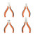 Neiko 02074A Mini Plier Set With Soft Grip, 4 Piece | Spring-Action Control | Hardened Steel