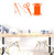 BIBITIME Needle Thread Scissors Wall Decals Tailor's Shop Dress Cloth Sewing Store Window Sign Vinyl Sticker Home Art PVC Murals for Living Room Women Bedroom Decor (DIY 11.81" x 23.62", Orange)
