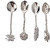 4pcs Creative Tableware Dessert Spoons, Coffee Teaspoon Set Stainless Steel Tableware Creative Sugar Spoon Tea Spoon Stir Bar Spoon(silver)