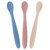 WeeSprout Silicone Baby Spoons - First Stage Infant Feeding Utensils With Soft-Tip, Bendable Kitchenware for Parent & Self-Feeding, Ultra-Durable, Dishwasher Safe, Travel Case, Set of 3
