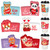 Whaline 42Pcs Valentine's Day Coffee Tea Cup Sleeves Colorful Cute Animal Jacket Sleeves for 12 and 16oz Disposable Paper Cup for Valentine's Day Hot Chocolate Cocoa Cold Beverage, 6 Designs