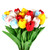 24Pcs Artificial Tulips Flowers Multicolor Fake Tulip Stems Faux PU Tulip Floral Arrangement for Wreath Wedding Party Bouquet Centerpiece Home Room Office Party Decoration Gift Idea for Mothers Day