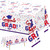 Oigco Graduation Decorations Congrats Grad Graduation Tablecloth for 2024 Graduation Party Supplies, 3 Pcs Red and Blue Plastic Table Cloths, 54"x108"