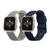 kwmobile Straps Compatible with Garmin Venu Sq 2 Music/Sq 2 Straps - 2x Replacement Silicone Watch Bands - Grey/Dark Blue
