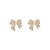 Gold Bow Earrings for Women Teen Girls Rhinestone Bow Stud Earrings Crystal Cat's Eye Bow Earrings Classic Ribbon Stud Earrings Christmas Birthday Jewelry Gift (Gold)