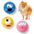 MUSTIGER Latex Squeaky Dog Toy for Small Dogs, [3 Pack] Soft Puppy Toys Emoji Dog Squeaky Balls, Chew Fetch Throw Ball for Medium Dogs Interactive Play