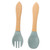 ERINGOGO 2 Sets Children's Fork and Spoon Set Feeding Fork Baby Spoons Baby Feeding Spoons Forks Silicone Utensils Flatware Wooden Handle Children's Products Toddler