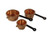 Melody Jane Dollhouse Copper Saucepan Pan Set for Hanging Kitchen Accessory