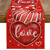 GEEORY Valentine's Day Table Runner 13 x 90 Inch, Red Polka Dots Hearts Love Decorative Farmhouse Table Decoration for Kitchen Dinning, Indoor Outdoor Dinner Party (Red) GT127-90