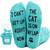 HAPPYPOP Funny Cat Lover Gifts for Women Mom, Novelty Cat Socks Crazy Silly Fun Green Fuzzy Socks Gifts for Her