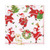 Caspari Dancing Santas Paper Luncheon Napkins - 20 Per Package
