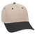 OTTO 6 Panel Low Profile Cotton Twill Cap - Blk/KHA/KHA