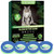 4 Pack Flea Collar for Cats, Cat Flea and Tick Collar Glow in Dark, 8 Months Prevention Cat Flea and Tick Treatment, Waterproof Adjustable Cat Flea Collar, Tick and Flea Collar for Kitten Cat, Blue