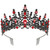 CURASA Black Tiaras for Women Red Gothic Crown for Women Girls Queen of Hearts Crown Quinceanera Tiara Princess Crowns Royal Queen Crown Baroque Vintage Crown for Halloween Costume Birthday Cosplay