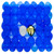 Set of 46 Blue Plastic Eggs, 1 White Egg, and 1 Gilded Golden Easter Egg
